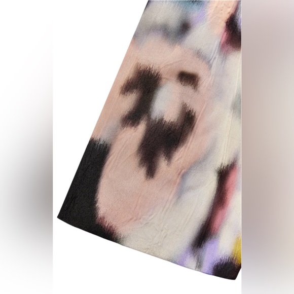 ZARA NWT Medium Abstract Floral Print Flared Hem Dress Fabric Belt MIDI Dress - Picture 9 of 15